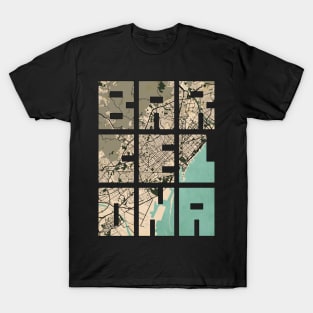 Barcelona, Spain City Map Typography - Vintage T-Shirt